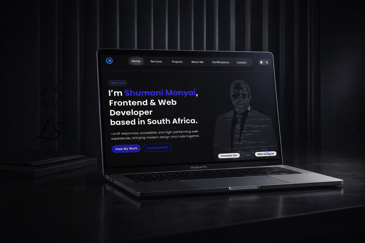 Shumani Portfolio Website Mockup